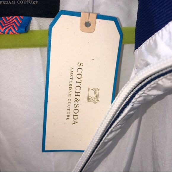 Scotch & Soda Track Jacket White Blue XL NWT - Picture 7 of 10